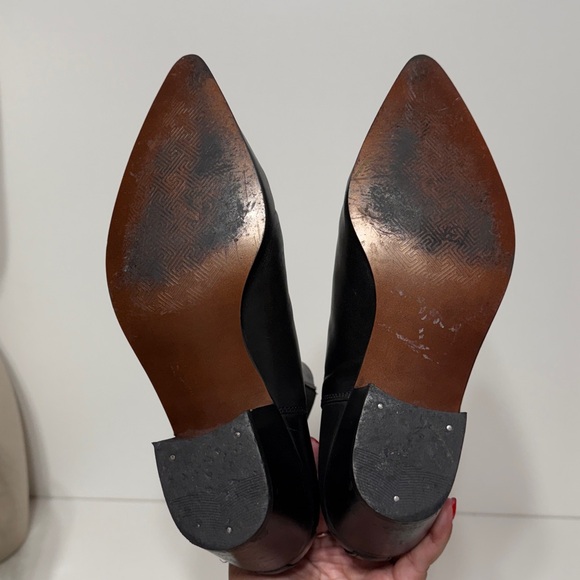 ASOS Cuban Heel Western Chelsea Boots in Black Leather Elastic Lightning Detail - Picture 14 of 17